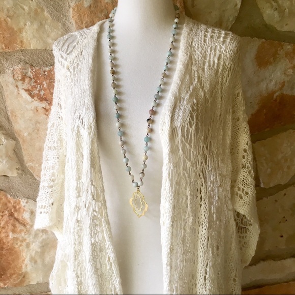 5⭐️Fave!! Amazonite pendant Lotus Necklace - Picture 3 of 9